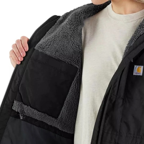 Carhartt Women's Rain Defender Loose-Fit Hooded Jacket Fleece-Lined Sz Small - Picture 4 of 14